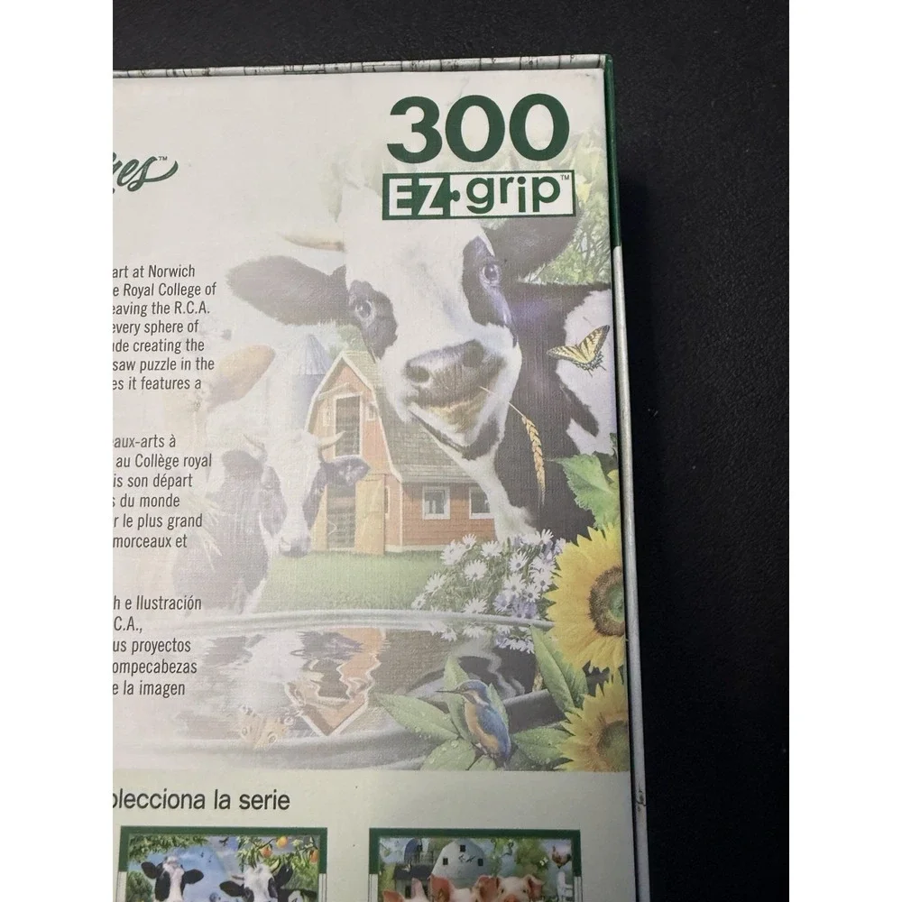 Master Pieces 2 EZ-Grip 300 Large Piece Jigsaw Puzzle Linen Complete Green Acres